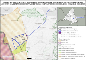 Mapa del parque solar fotovoltaico "El Espino"